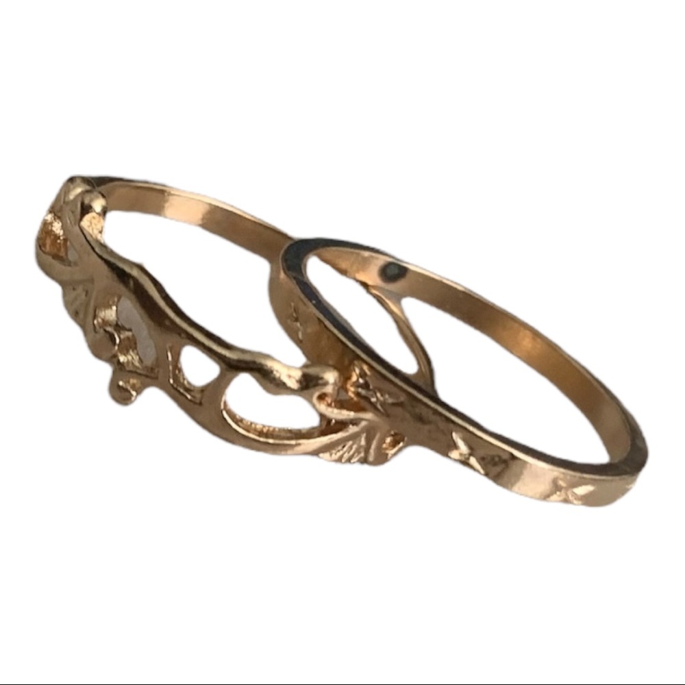 Set of 2 Engraved/ Cutout Rings